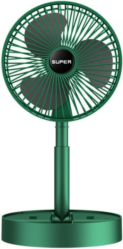 KOKUBRARU Ventilador plegable portátil, ventilador USB con pedestal de pie recargable, 3 velocidades, altura ajustable al viento, para oficina, hogar, exteriores