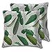 SAIAOS Poszewka na poduszkę 60 x 60 cm, tropikalny wzór z różnymi odcieniami zielonych liści bananowca unoszących się losowo na białym, zestaw 2 dekoracyjnych kwadratowych poszewek na poduszki na sofę, kanapę, krzesło, łóżko