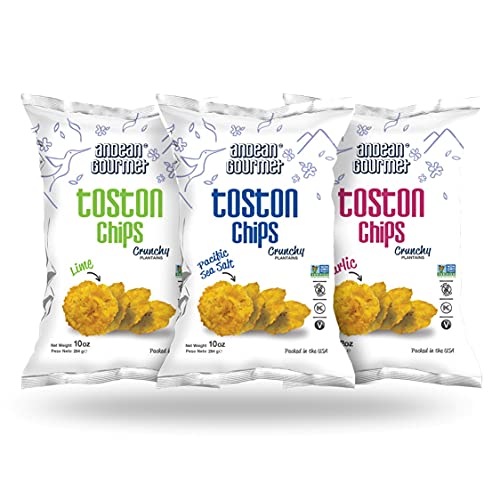 ANDEAN GOURMET Toston Chips 10oz (Pack of 3) Variety (Pacific
