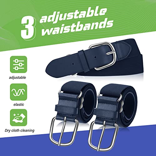 Image of Hercicy 3 Pieces Adult and Youth Baseball Softball Uniform Belts, Adjustable Size Uniform Belt