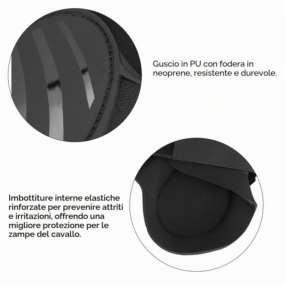 YOUTHINK Stivali da Cavallo 2 Paia di Fasce Elastiche per Le Gambe del Cavallo in PU per Il Salto di Formazione(M)