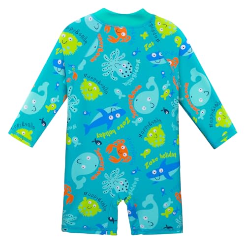 Image of HUAANIUE Toddler Boy Swimsuit Rashguard One-Piece Swimwear 0-6 Years