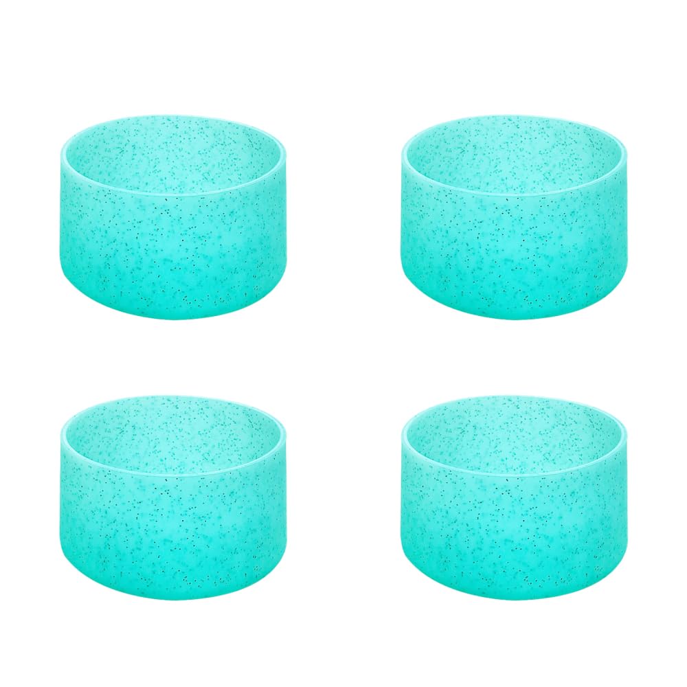 4Pcs Silicone Boots, Protective Glitter Water Bottle Sleeves Anti-Slip Bottom Covers for 20 30 40 oz Water Bottle
