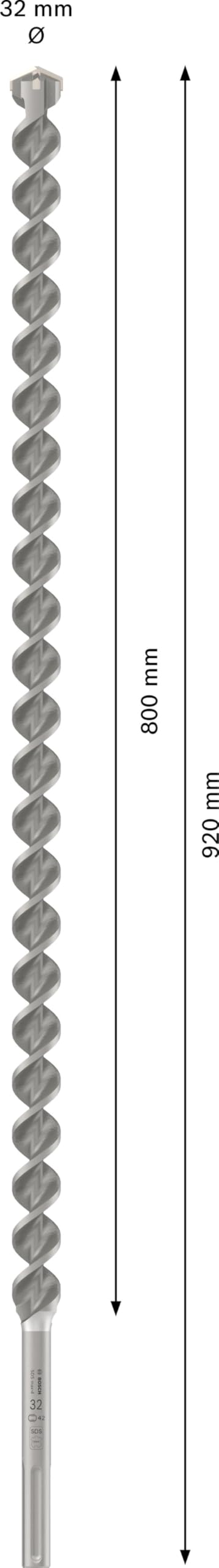 Bosch 1x Foret PRO SDS max-4 (pour Béton armé, Bloc de construction en béton, Ø 32,00 mm, Professional Accessoire Marteau burineur)