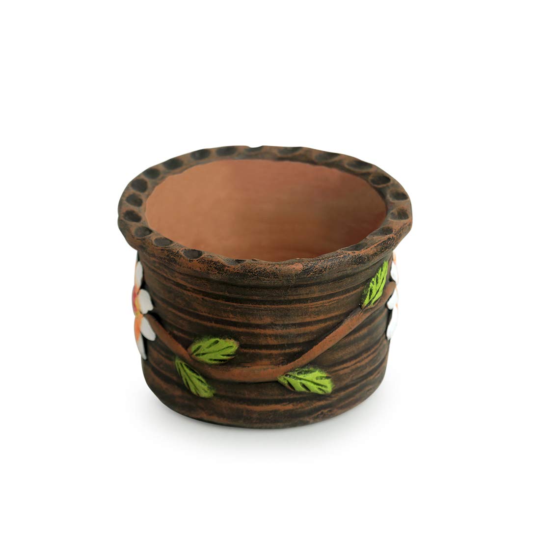 ExclusiveLane Terracotta Planters for Garden Decoration Items Outdoor & Balcony Terracotta Pots for Plants, Cedar Brown, 5.4 x 5.4 x 4.0 Inch - Image 4 thumbnail