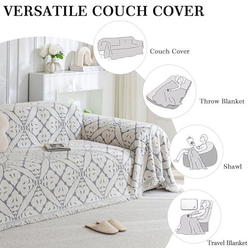 jianyana Sofa Covers Soft Durable Reversible Chenille Sofa Slipcover Couch Covers Modern Plaid Universal Furniture Protector for 1 2 3 4 Seater Sofa Loveseat L-shape Corner Futon Sofas - Image 4