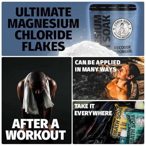 Coach Soak Recovery Bath Soak - Alternative to Epsom Salt Bath Soak - Fast-Absorbing Pure Magnesium Flakes & Dead Sea Salt - Image 7