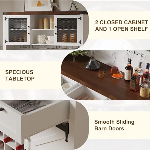Farmhousebuffetcabinetwithslidingbarndoorsideboardcoffeewinebarcabinetw3drawers2barndoorwineglassrackliquorcoffeebarcupboardforkitchenin2boxes Urban Country Home Decor Farmhouse buffet cabinet with sliding barn doorsideboard coffee wine bar cabinet w 3 drawers 2 barn door wine glass rack liquor coffee bar cupboard for kitchen in 2 boxes urban country home decor