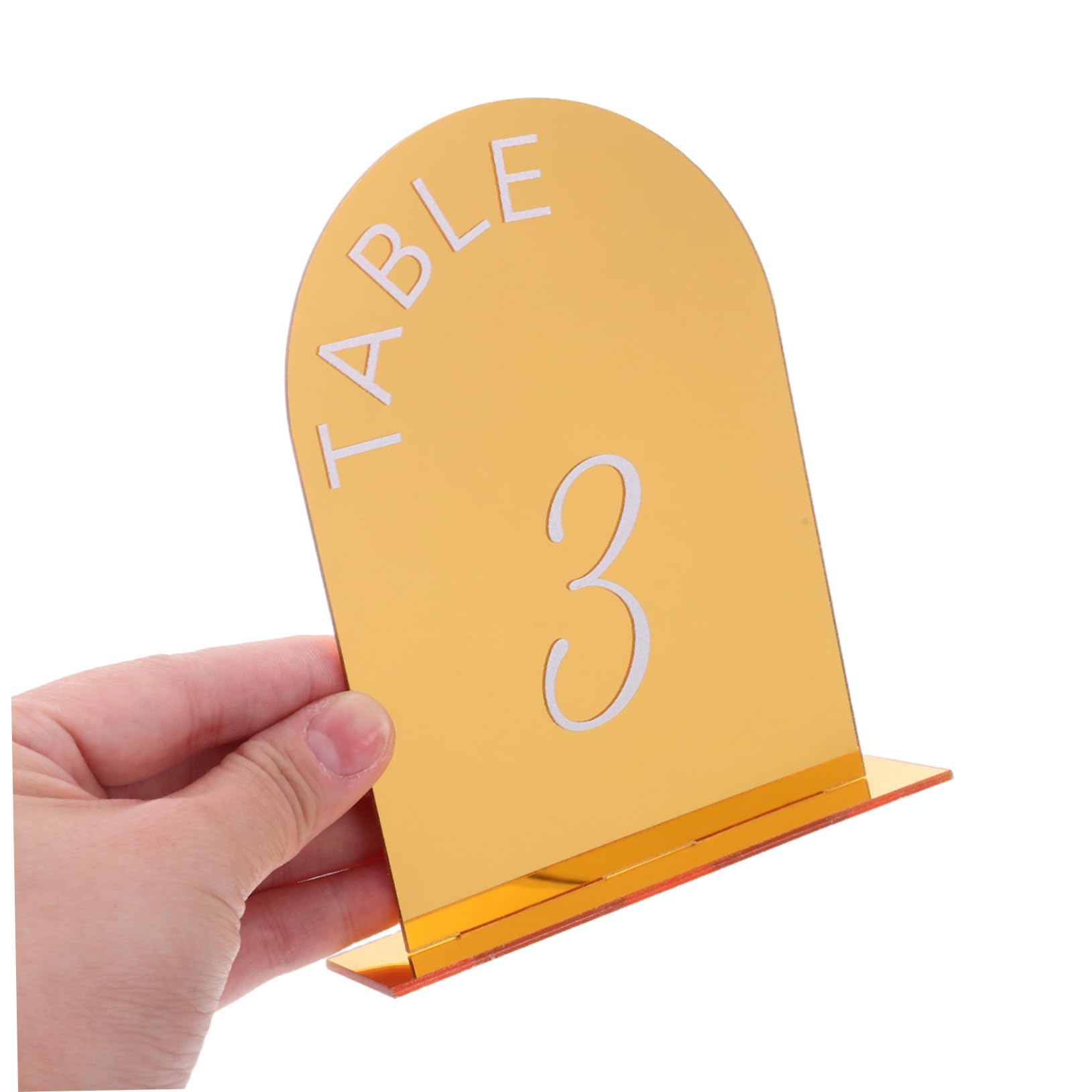 Zerodeko 10stücke Goldene Acryl Tischnummern mit Ständer Bogenförmig für Empfänge Formelle Feiern und Bankette Leicht zu Reinigen und Wiederverwendbar