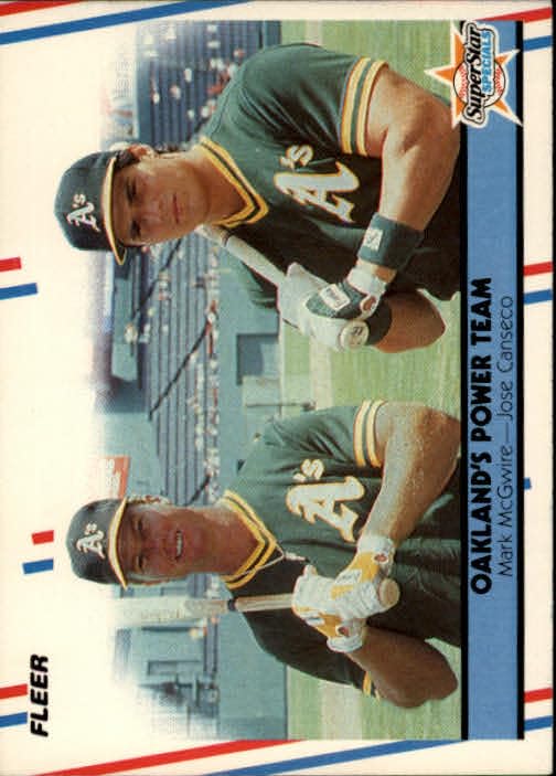 ■MLB Mark McGwire Jose Canseco Athletics 1988 Topps Jose Canseco/ Mark McGwire Oakland Athletics #759