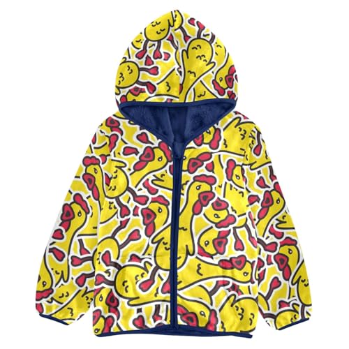 Screaming Chicken Girls Fleece Jacket Girls Fall Jacket Girls Zip Up Hoodie Girls Sherpa Jacket 2-10T