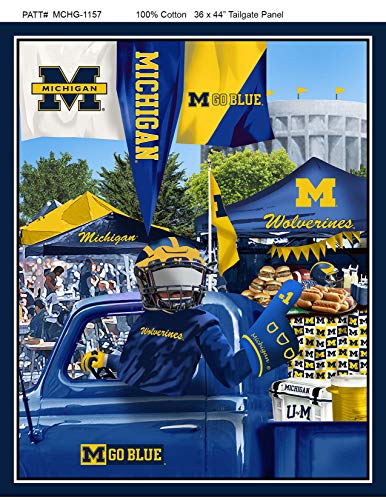 SYKEL ENTRPRISES University of Michigan Cotton Fabric Panel with Tailgate Design-Sold by The Panel