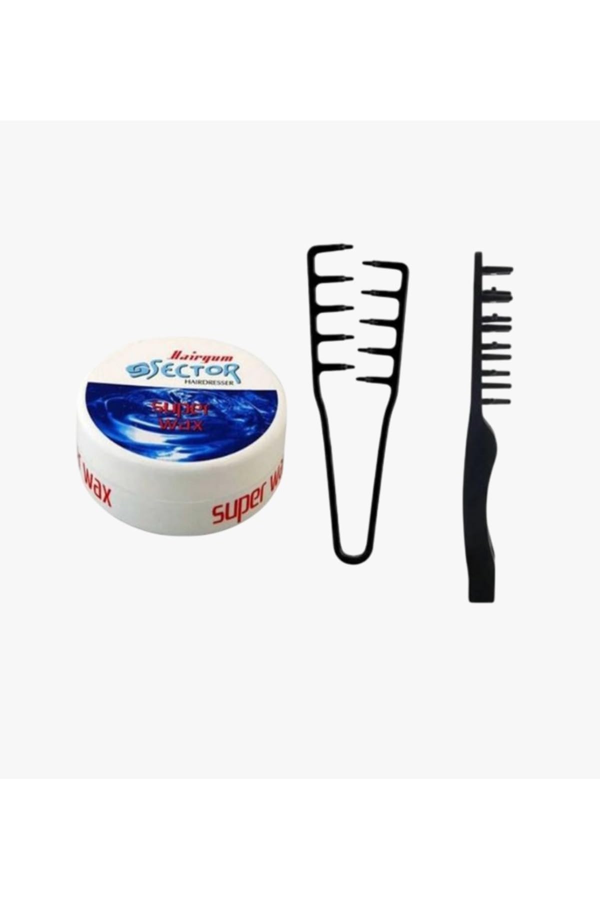 Fontenay Sector Süper Wax Hairgum 150 ml, Ultra Sert Tutuş, Mavi + Mucizevi Tarak, 2'li Set