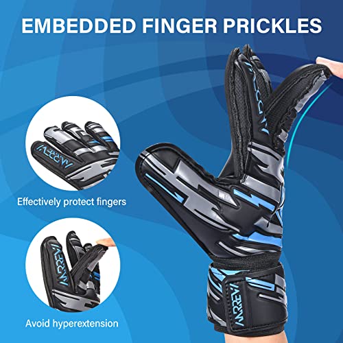 Anrrew Soccer Goalie Gloves With Fingersave And Double Wrist Protection.goalkeeper Gloves Provide Extreme Strong Control And Grip.soccer Gloves For Youth,Kids,Adult #TOP2