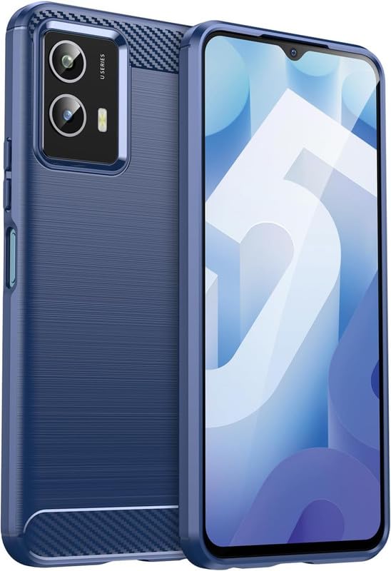 Image of NPRC Hybrid Ultra Slim Protective Case TPU Non-Slip Carbon Fiber Texture Shockproof Case Cover for Vivo Y75 5g - Blue