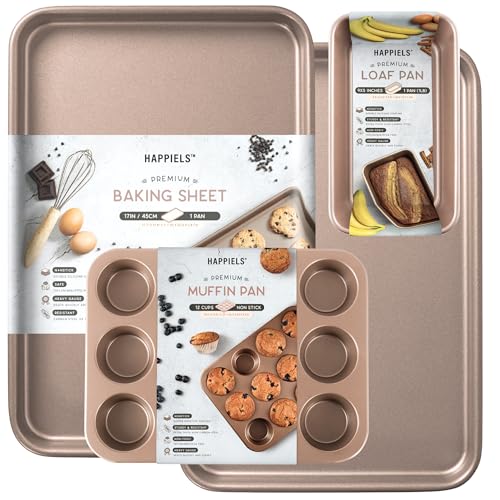 Premium-PFOA-free-Nonstick-Baking-Pans-Bundle-of-4-items-13-x-18-inch-Half-Baking-Sheet-Set-of-2-5-x-9-inch-Loaf-Bread-Pan-9-x-13-inches-Cake-Baking-Pan Premium PFOA free Nonstick Baking Pans Bundle of 4 items 13 x 18 inch Half Baking Sheet Set of 2 5 x 9 inch Loaf Bread Pan 9 x 13 inches Cake Baking Pan
