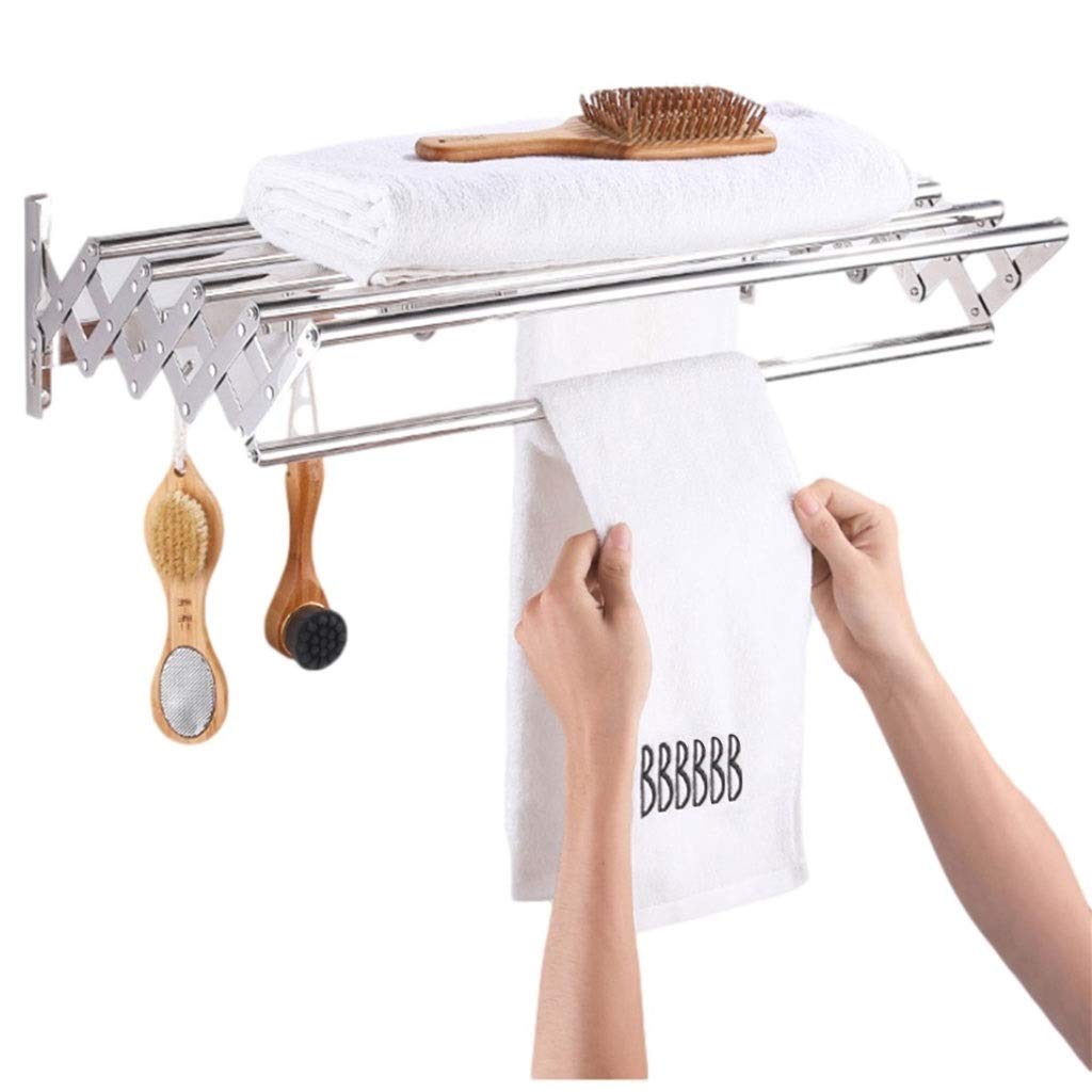 Bathroom Shelf Shower Caddy Storage Organizer Stainless Steel Rustproof Basket for Kitchen Bathroom Accessories Folding Telescopic Size 90cm