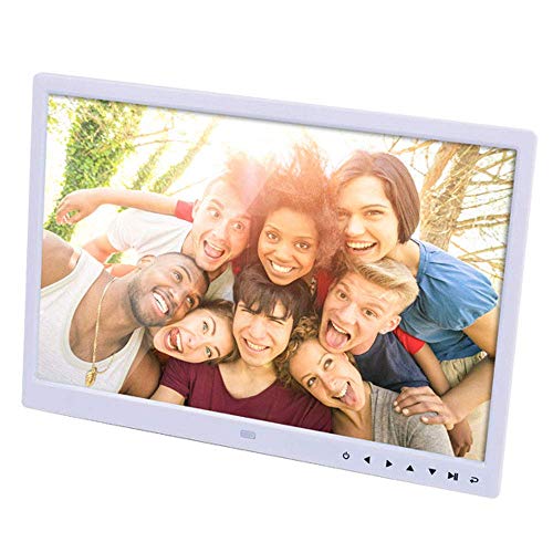 Foto Digitaler Fotorahmen, 1280 * 800 HD-Bild Video MP3-Musikkalender Wecker Unterstützt mehrere Dateiformate und externes USB und SD, Weiß
