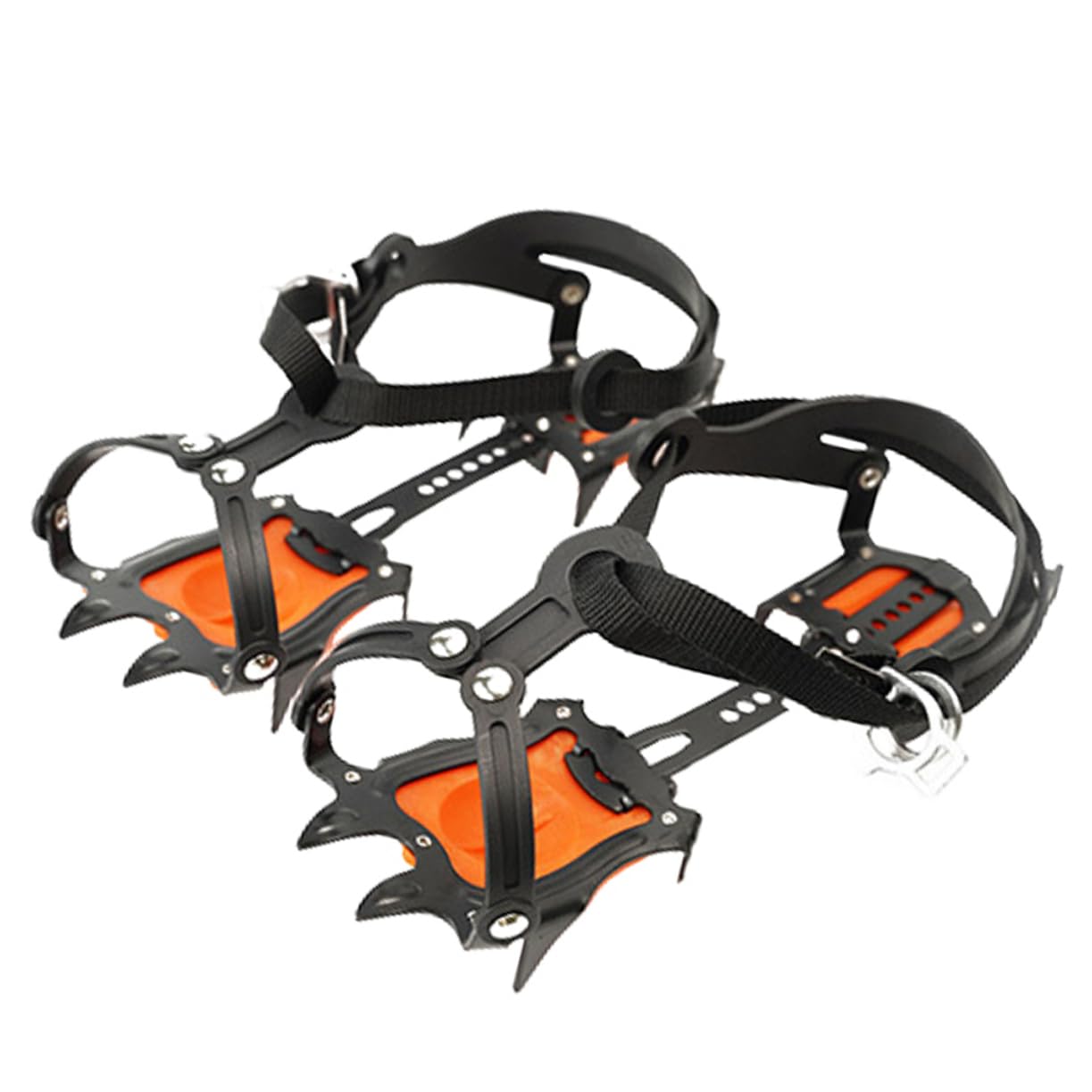 Happyyami 1set Non- Shoe Cover Outdoor Ice Crampons for Boots Sports Shoes Lightweight Portable Cleats for Hiking Mountaineering Design
