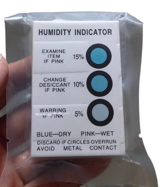 250 Pack Six-Point Humidity Indicator Card 10-60% PCB Circuit Board HIC Blue Brown Eco-Friendly Cobalt-Free Color-Changing Test Card (Blue,5-10-60%)
