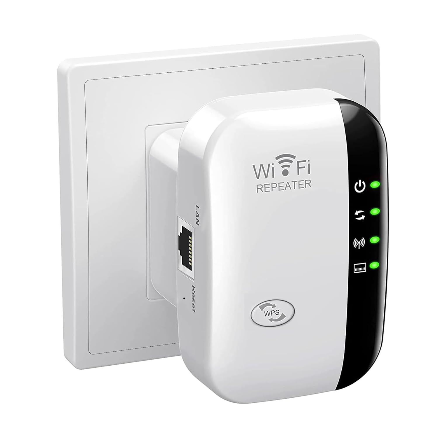 First Wave 300Mbps Wireless-N WiFi Repeater – 802.11G/B/N Network Router, Range Extender, WiFi Booster, Works with Any Wi-Fi Router, WPA2 Security, Integrated Antennas, Includes RJ-45 Cable