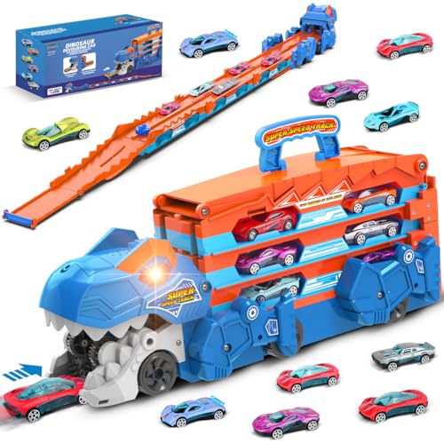 TERRAMUS Dinosaurier Transport Truck Spielzeugauto für Kinder - 3 in 1...