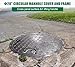 Natotela 26in Manhole Cover and Frame, 24in Clear opening Round Solid Top Cover, Fiberglass Septic Tank Lid with Bolted Down Base,Reinforced Steel Embedded Sewer Cover W/Handle(overall size 28in)