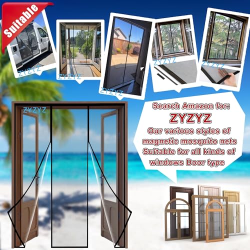 Moustiquaire porte magnétique contre les moustiques : rideau 255x260 fermeture auto - 7