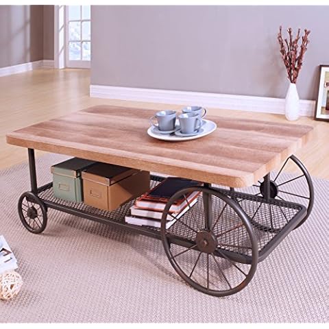 Homely - Mesa de Centro Vintage-Industrial Rules Cover