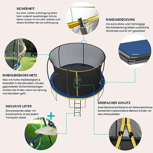 Trampolin 244 cm Zero Gravity Outdoor – TÜV-geprüft und sturmsicher