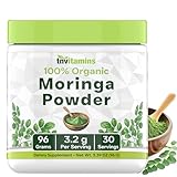 tnvitamins Organic Moringa Powder | Pure Moringa Leaf Superfood | Natural Energy & Vitality | Vegan, Non-GMO, Raw Green Supplement | Nutrient-Rich Plant-Based Protein