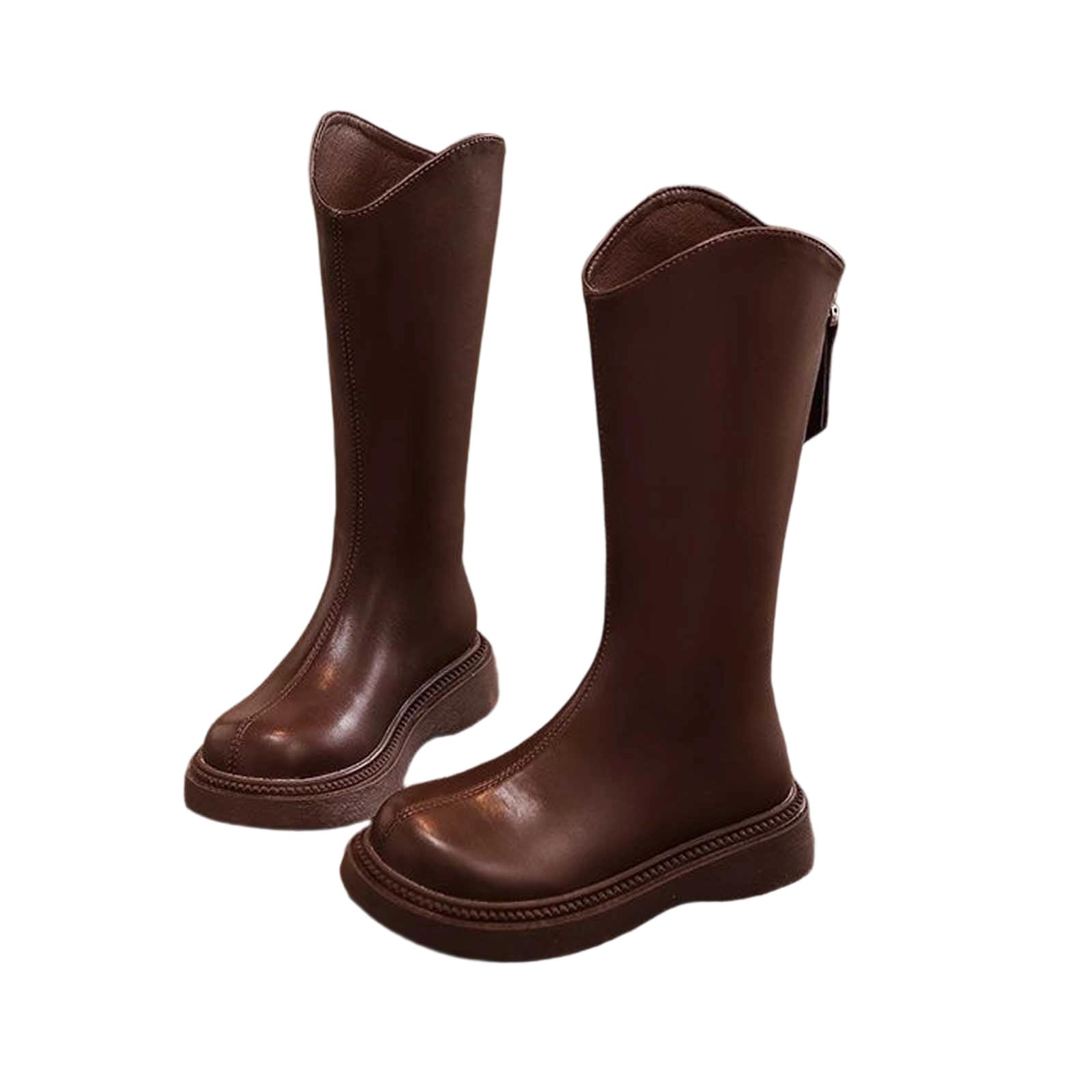 Invierno Niñas Rodilla Alta Botas De Equitación Caliente Faux Forrado Botas De Nieve Para