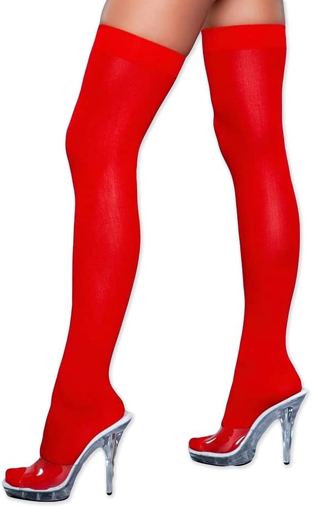 NEON NATION Women's Colored Opaque Thigh High Stockings