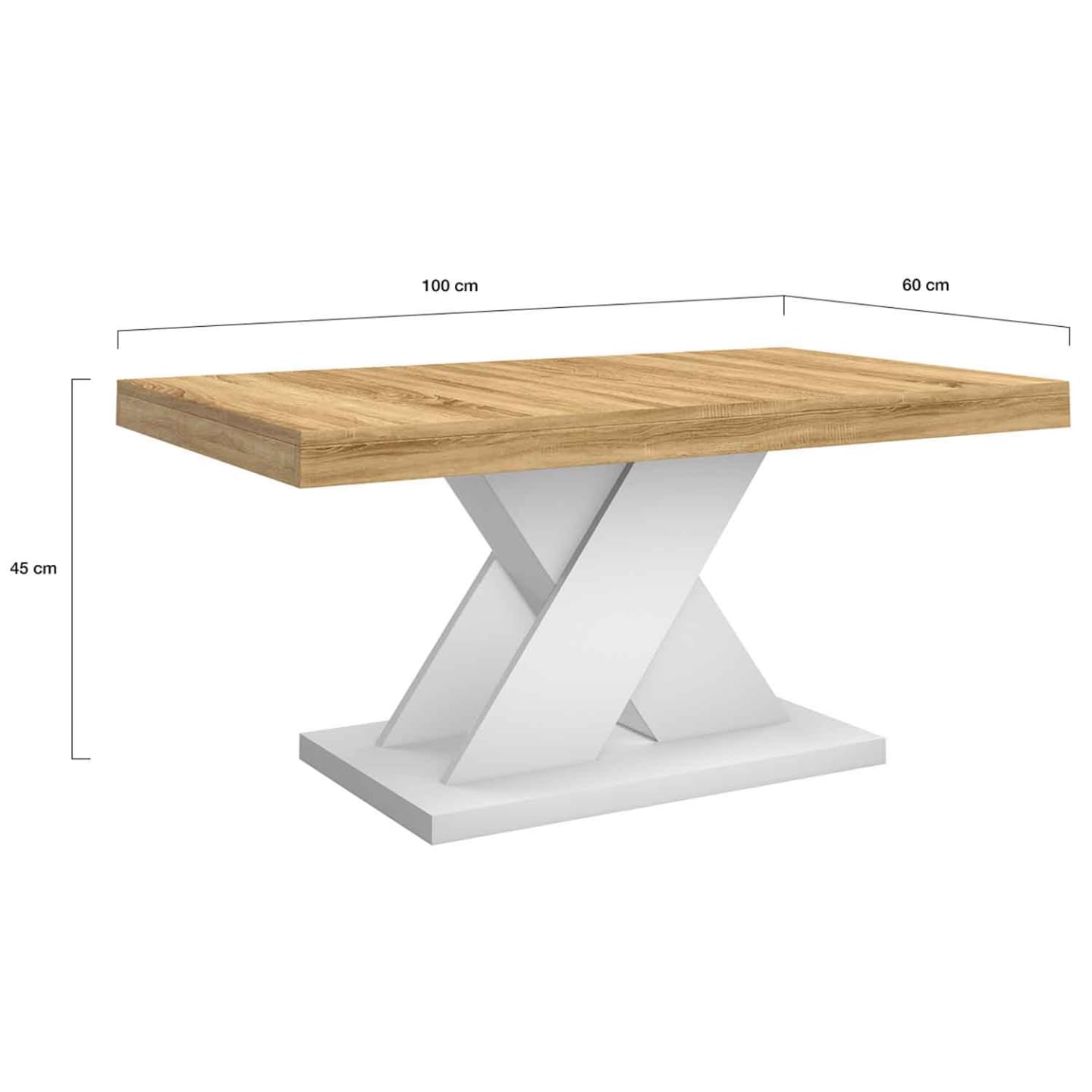 IDMarket - Mesa de Centro Alicia Tablero de Madera y Pie X Blanco