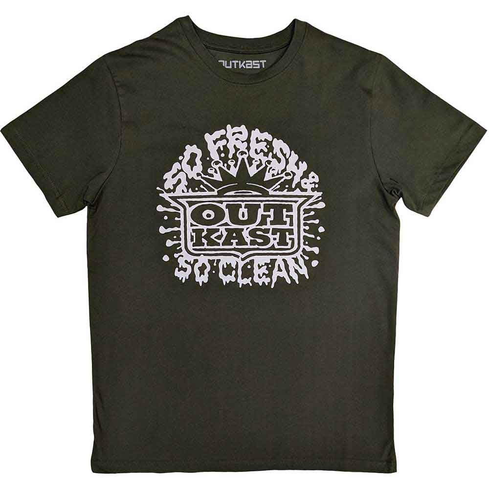Outkast T Shirt So Fresh Band Logo Official Unisex Green M