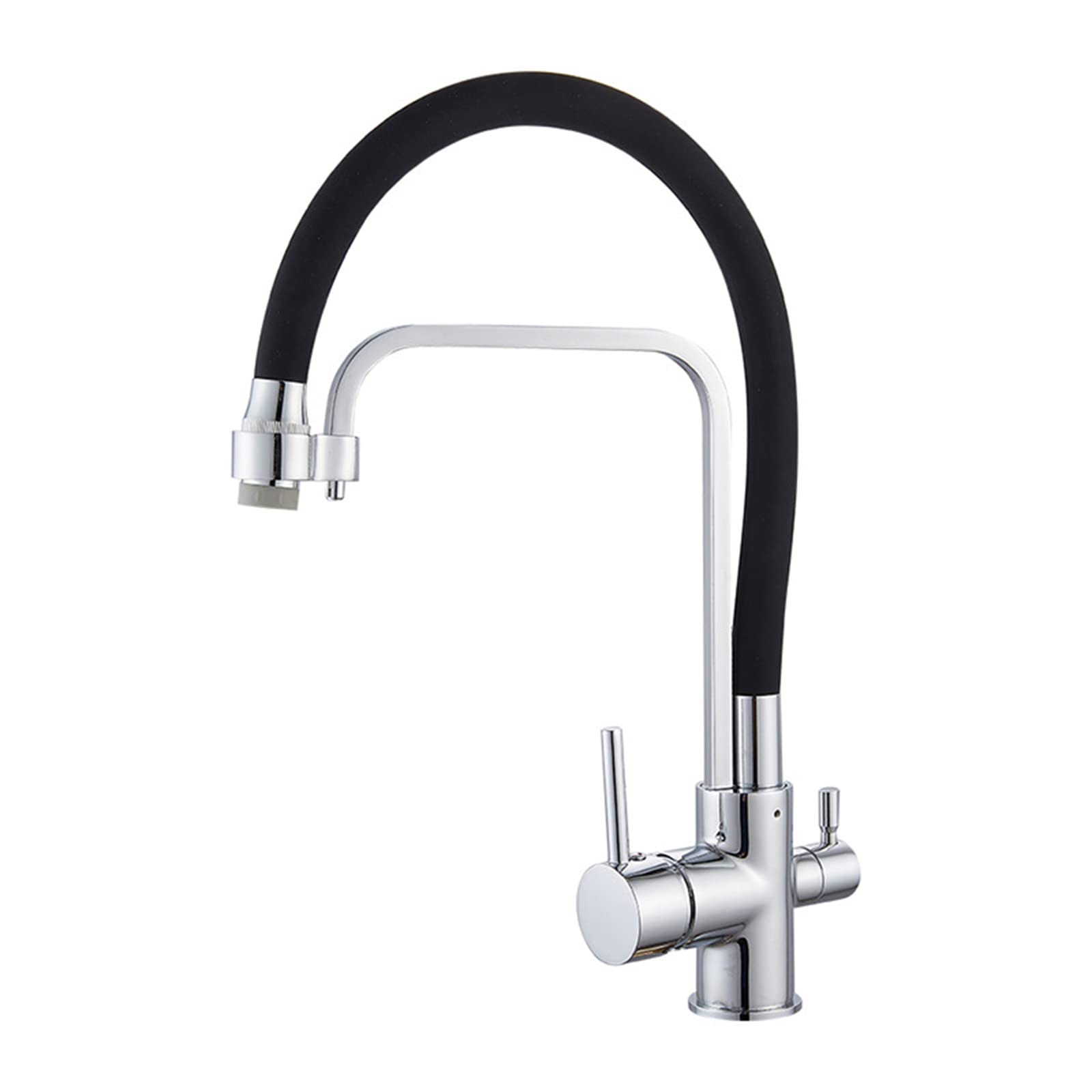 Aycdl 3 Way Kitchen Faucet For Filter Water System, Kitchen Taps Sink Faucet Swivel Hot And Cold Water Brass 3 In 1 Kitchen Sink Tap-Chrome