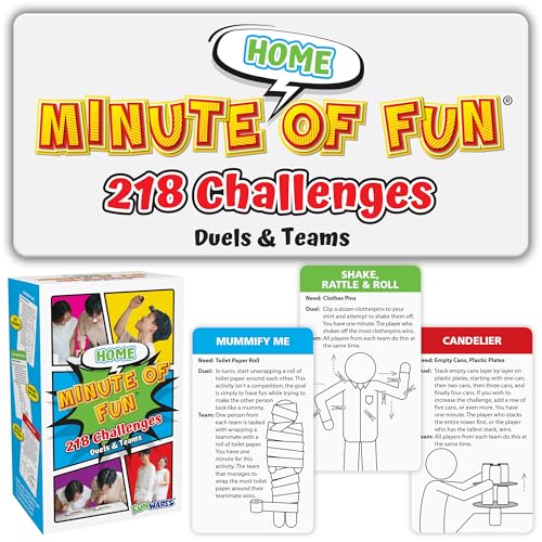 Funwares Minute of Fun Home Edition Card Game 218 Challenges 2-12 Players