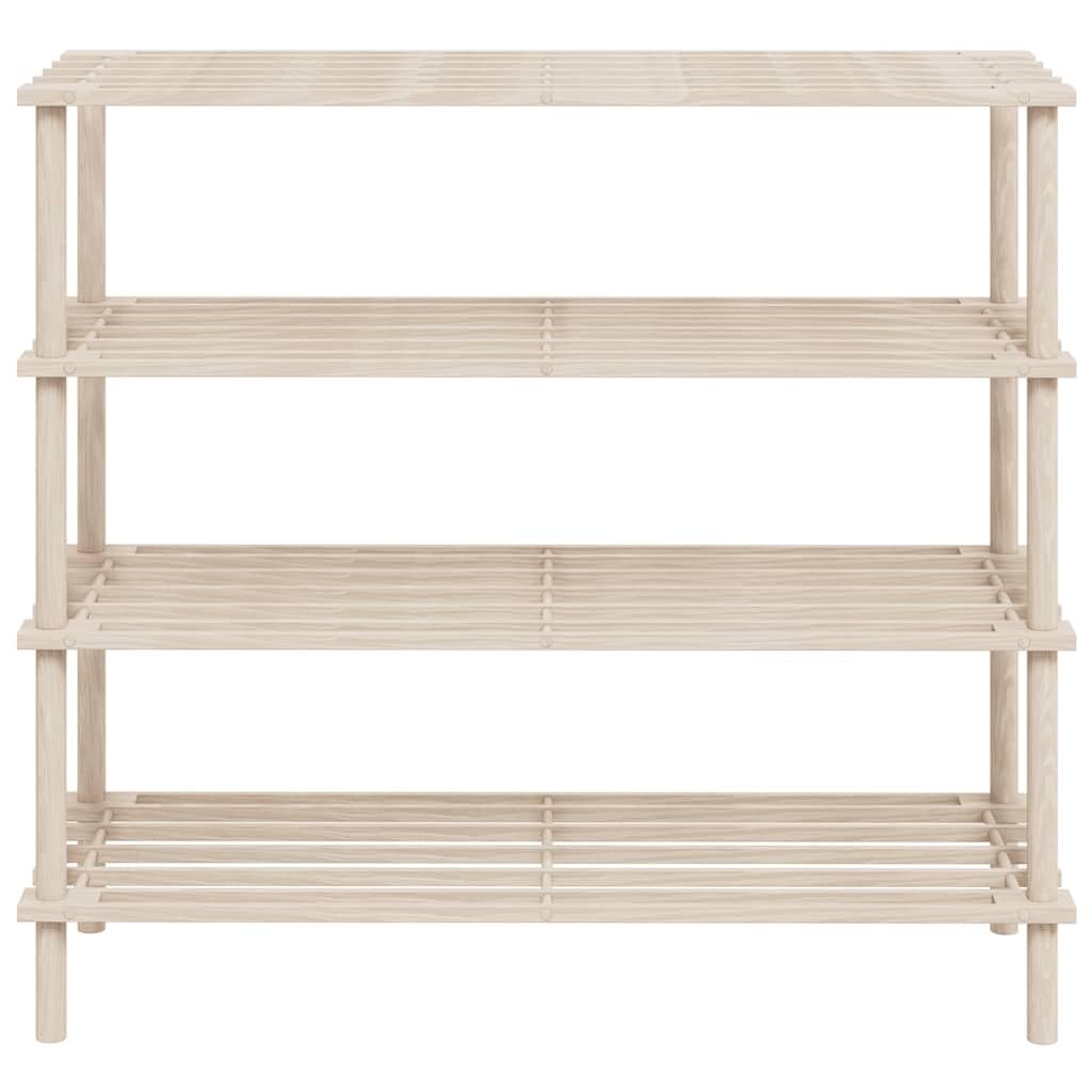 Portascarpe a 4 livelli in legno massello di abete, 2 pezzi