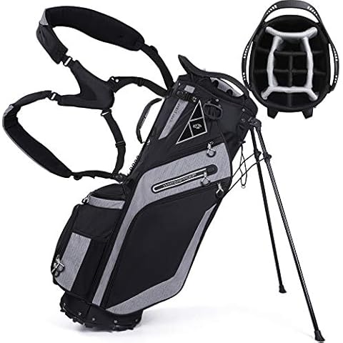 Yovital Golf Stand Bag with 14 Way Top Dividers and 8 Pockets (Black) Cover