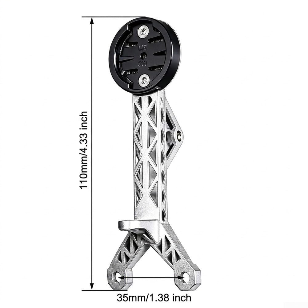 Besttoolifes Ti-Alloy Bike Computer Mount | 110 mm argento, per Rpantahi per gen3, reticolo cavo stampato in 3D, materiale aerospaziale di qualità
