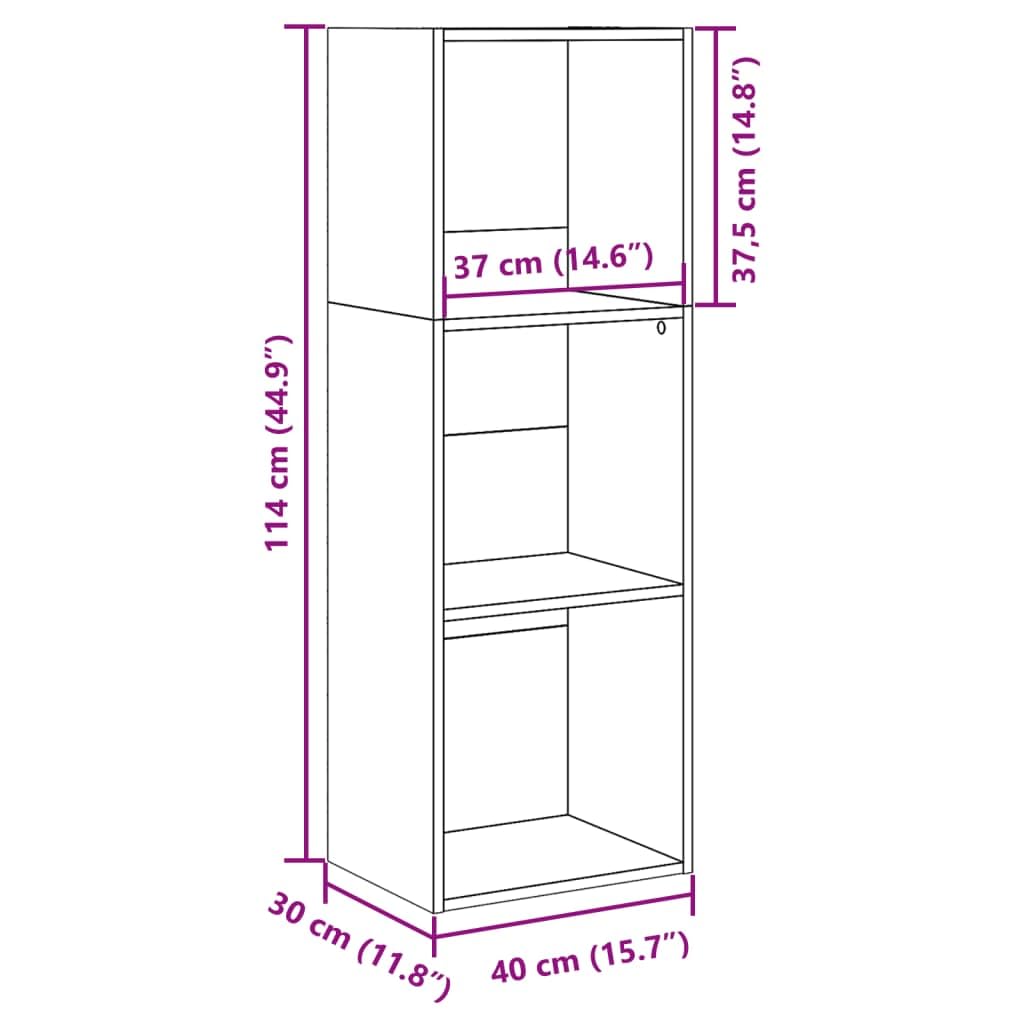 vidaXL Estantería de Madera de ingeniería Roble artisian 40x30x114 cm, librería, estantería de Libros, Estante de Libros, librerías