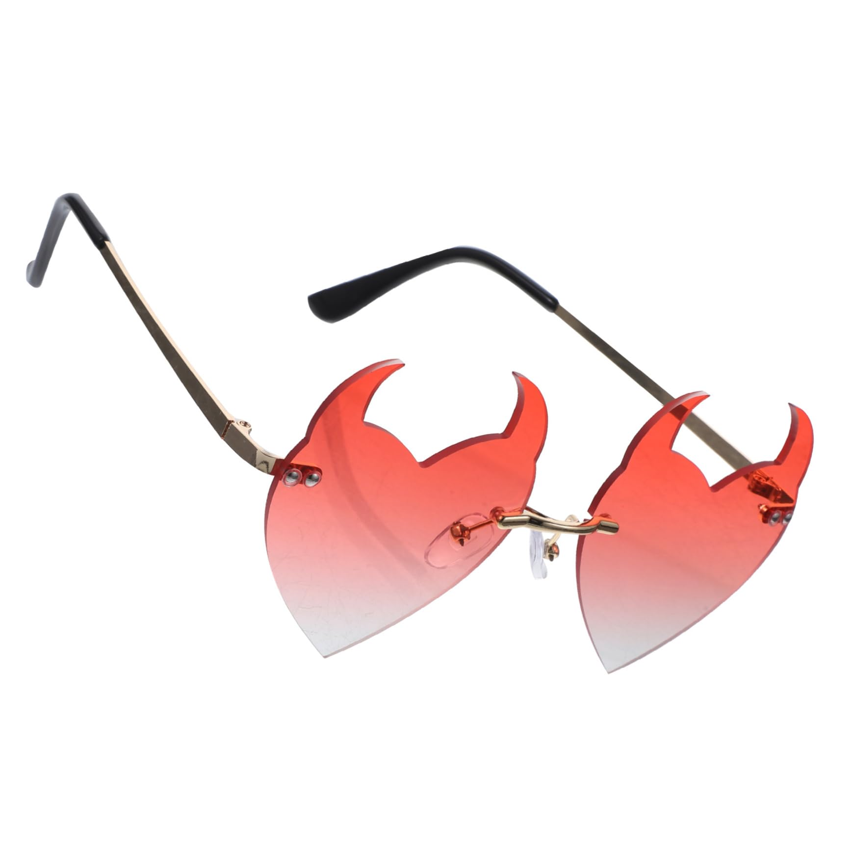 Didiseaon Frameless Heart-shaped Horn Sunglasses Cute Design for Daily and Special Occasions