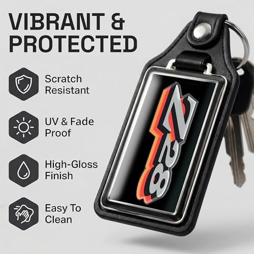 Image of Brotherhood Car Key Chain for Camaro - Classic Models Keychain for Men and Women Gift Key Ring - Red Orange - 1978 Z28