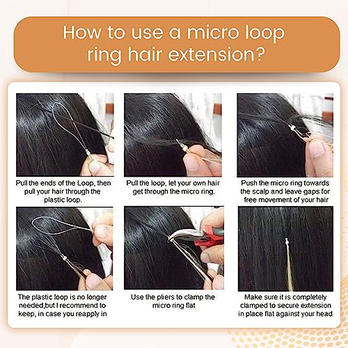 Miniatura 9 de RUNATURE Extensiones de cabello humano de 14 pulgadas, color morado con microenlaces, 25 hebras, 25 hebras y negro azabache, extensiones de cabello