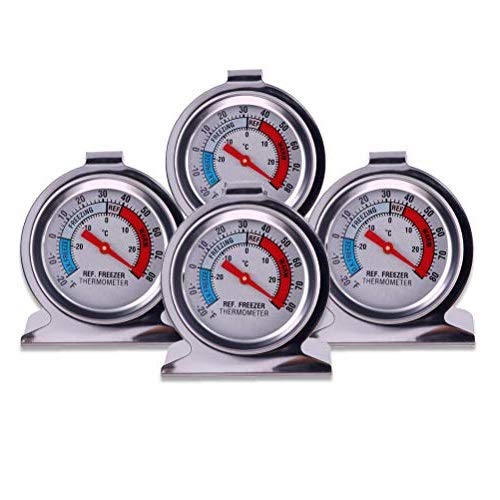 Refrigerator Freezer Large Dial Thermometer 4 Pack Classic Series