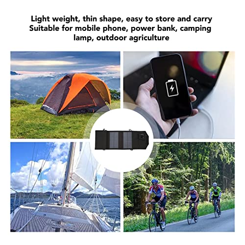 Topyond 12W Solar Folding Charger,Dual USB Ports for Camping, Outdoor Agriculture, Solar Street Lights,Waterproof Heat Resistant,Quick Charging for Smartphone