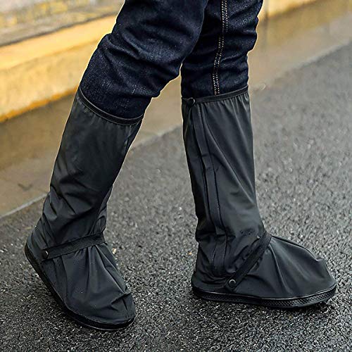 Ws Waterproof Shoes Cover With Reflector Rain Snow Boots Black Reusable Covers Gear For Motorcycle Fishing-1 Pair (Style#1, L) #TOP5