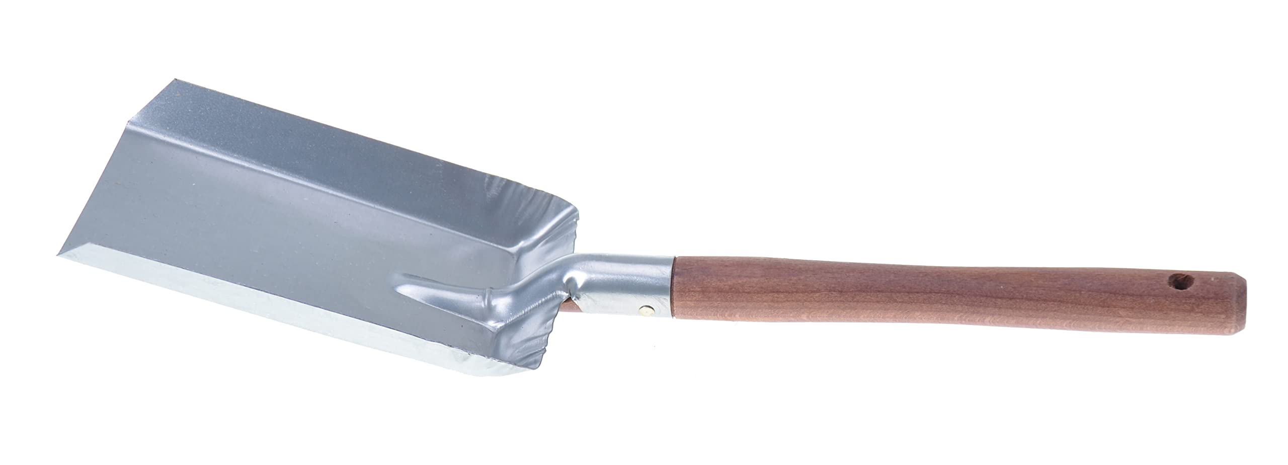 Pelle à Charbon 44 cm Galvanisée – Pelle à Cendres avec Manche en Bois pour Cheminée, Poêle, Barbecue, Foyer