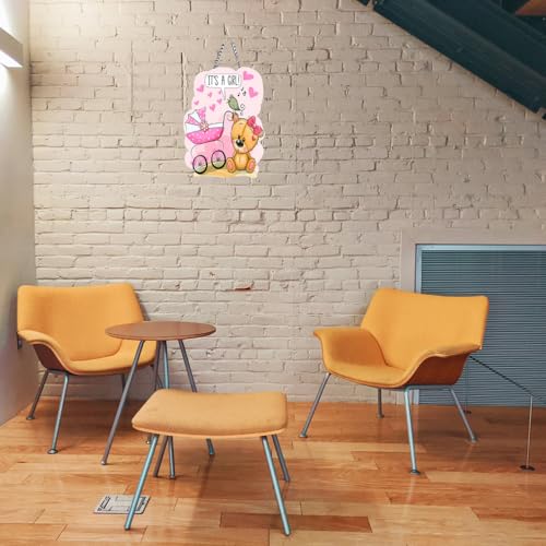 Image of pnf Xpression Decor Quote Wall art & Door Hanging Frame For Kitchen, Dining, restaurants Decor | Walland home Decor for Living Room | Room Decor Wall Decor Items For Bedroom | (It's A Girl)