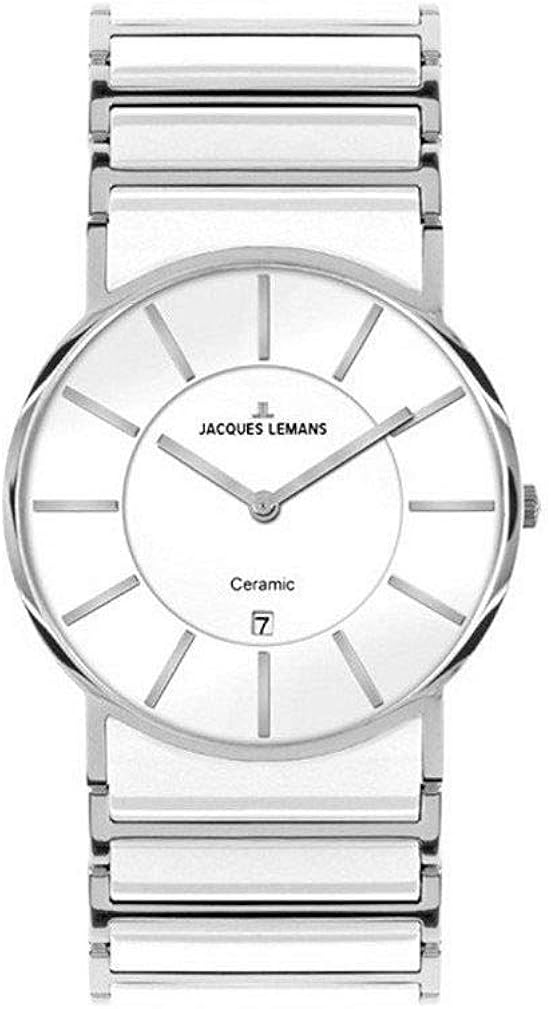 JACQUES LEMANS Orologio Analogico Quarzo Unisex con Cinturino in Ceramica 1-1648E